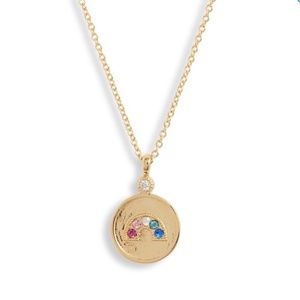 GORJANA Madison Rainbow CZ Coin Pendant Necklace